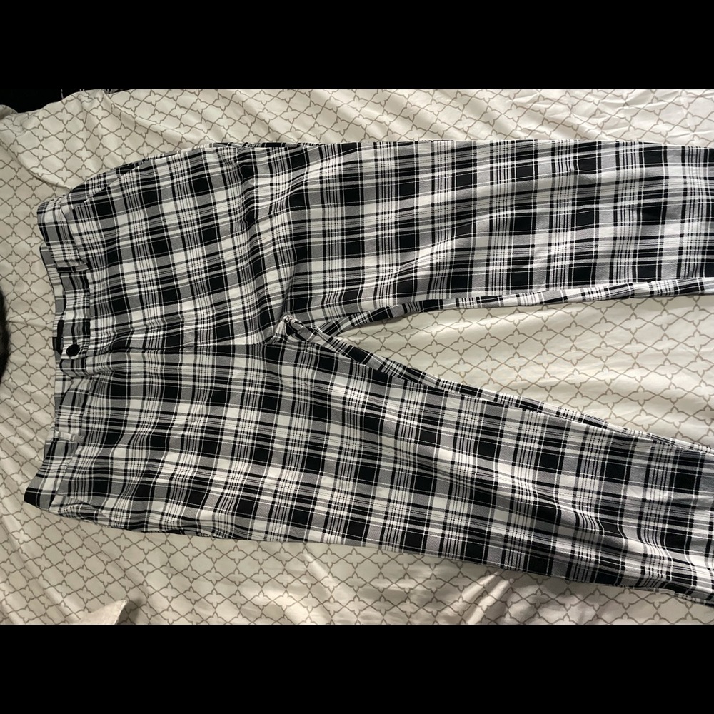 Plaid pants plus size